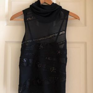 Express 100% Semi Sheer Victorian Style Chic Top